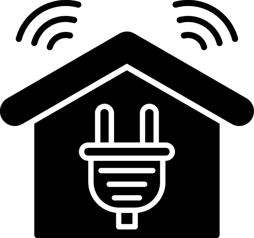icône de glyphe de maison intelligente vecteur
