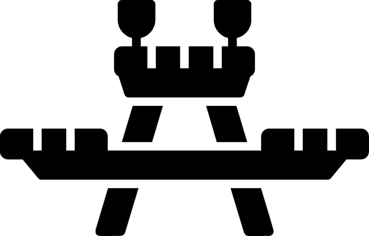icône de glyphe de table de pique-nique vecteur