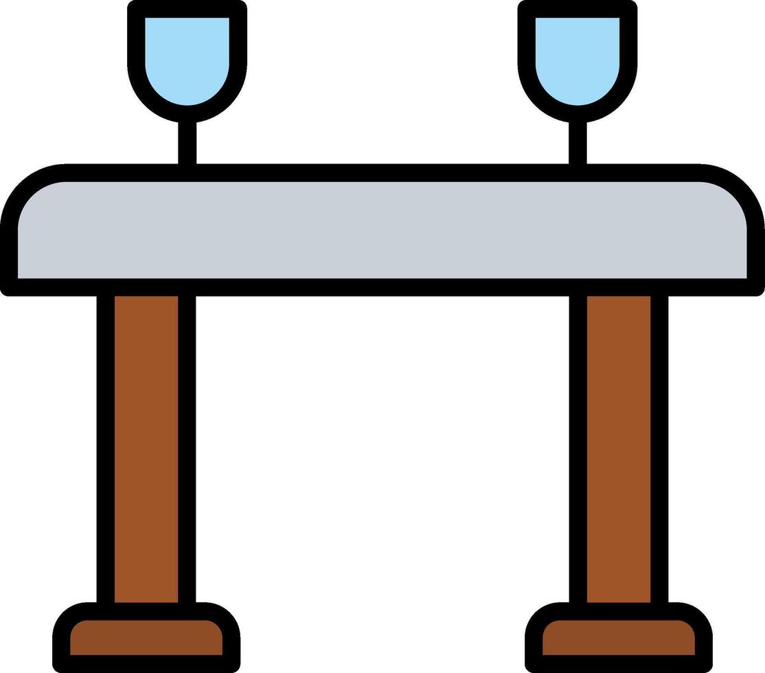 icône remplie de ligne de table vecteur