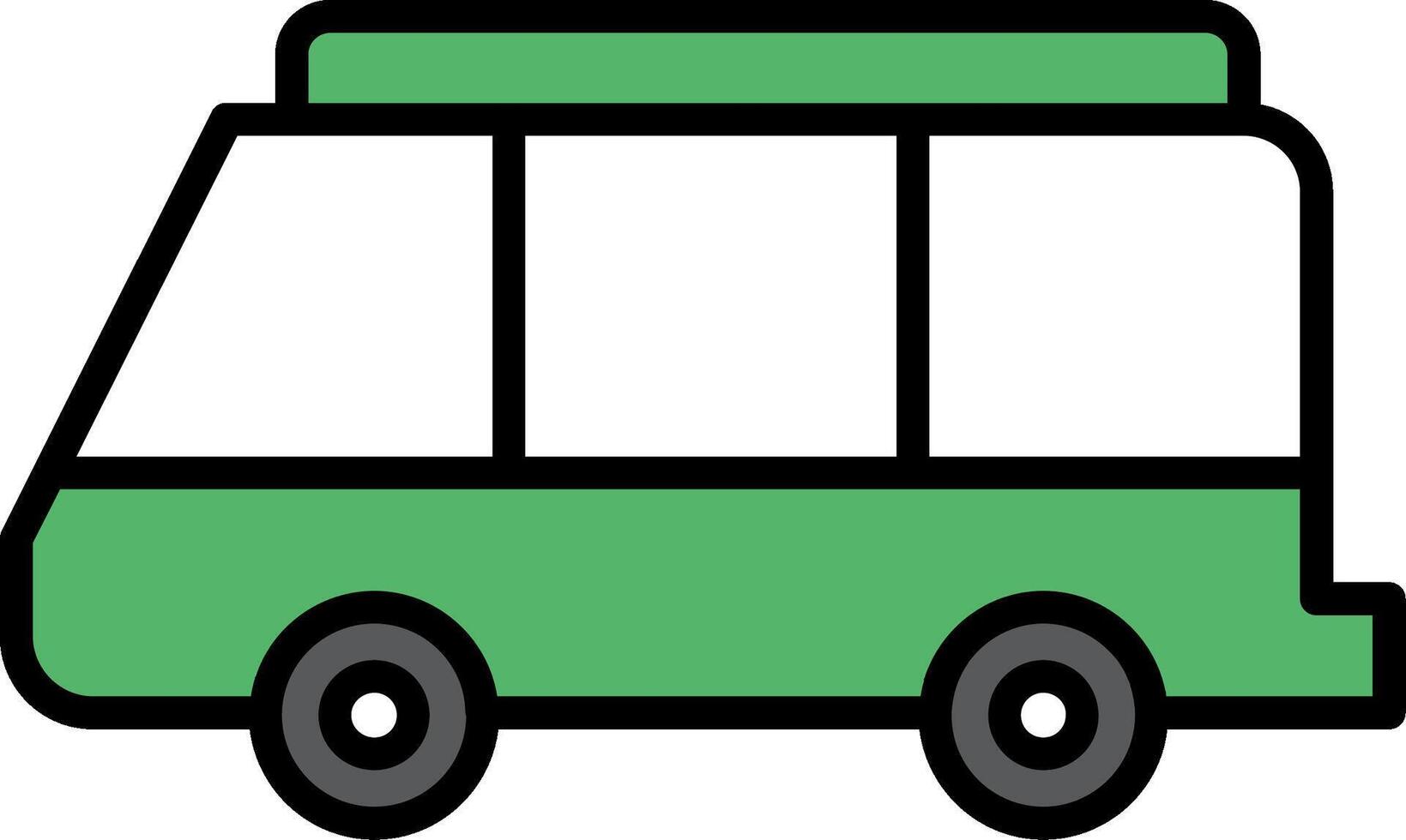 minibus ligne rempli icône vecteur
