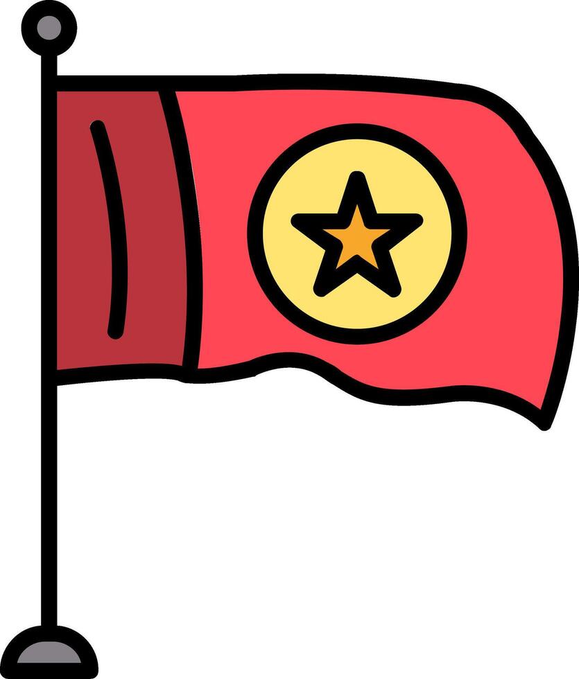 icône remplie de ligne de drapeau vecteur
