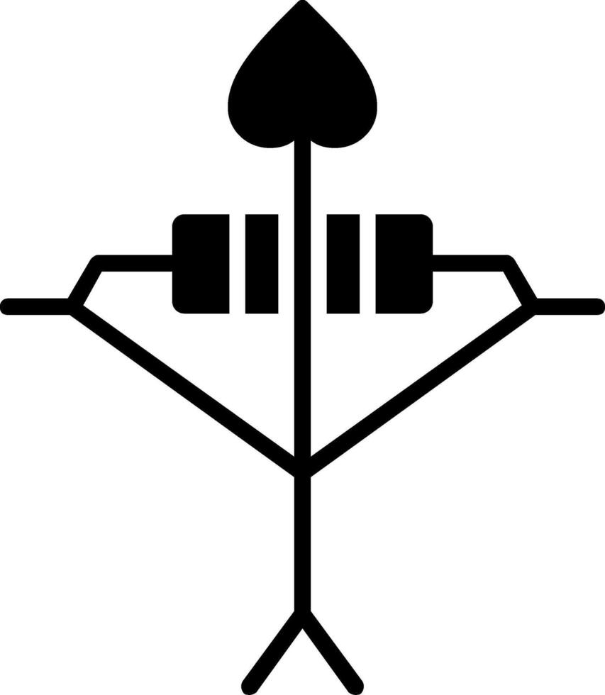 icône de glyphe de tir à l'arc vecteur