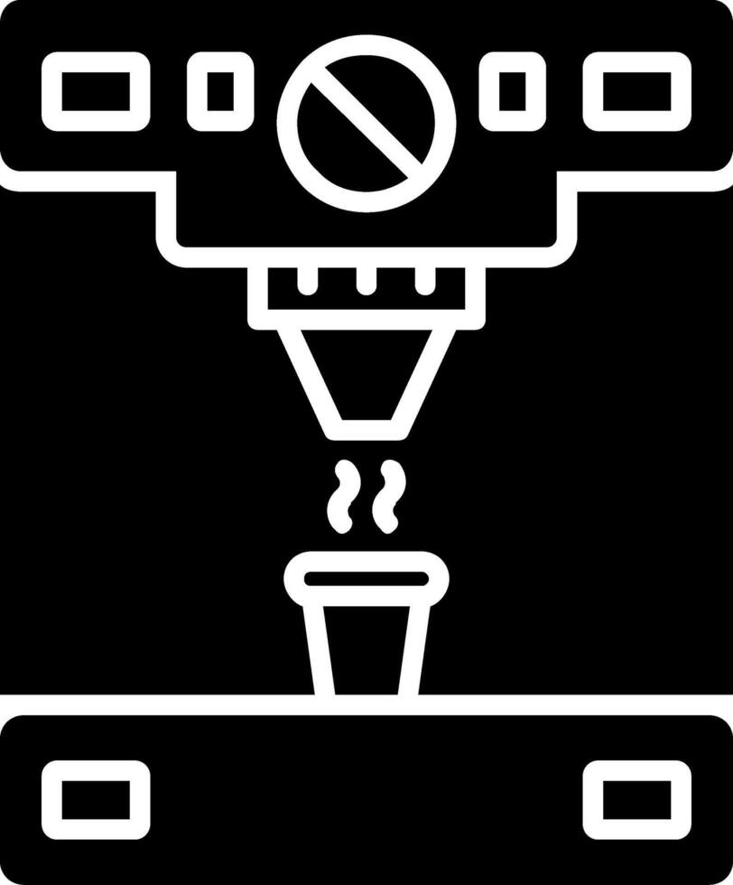 icône de glyphe de machine à café vecteur