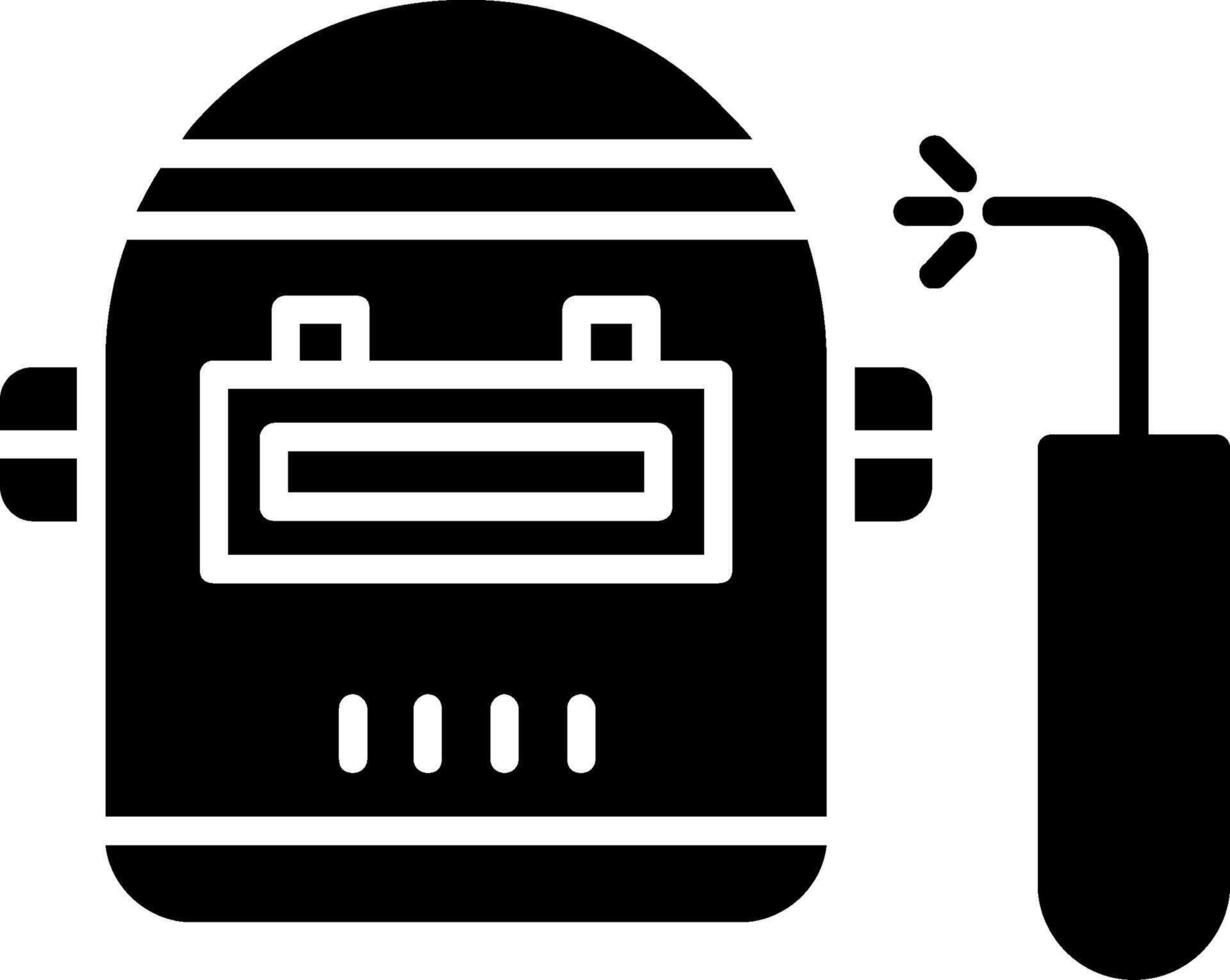 icône de glyphe de masque de soudage vecteur
