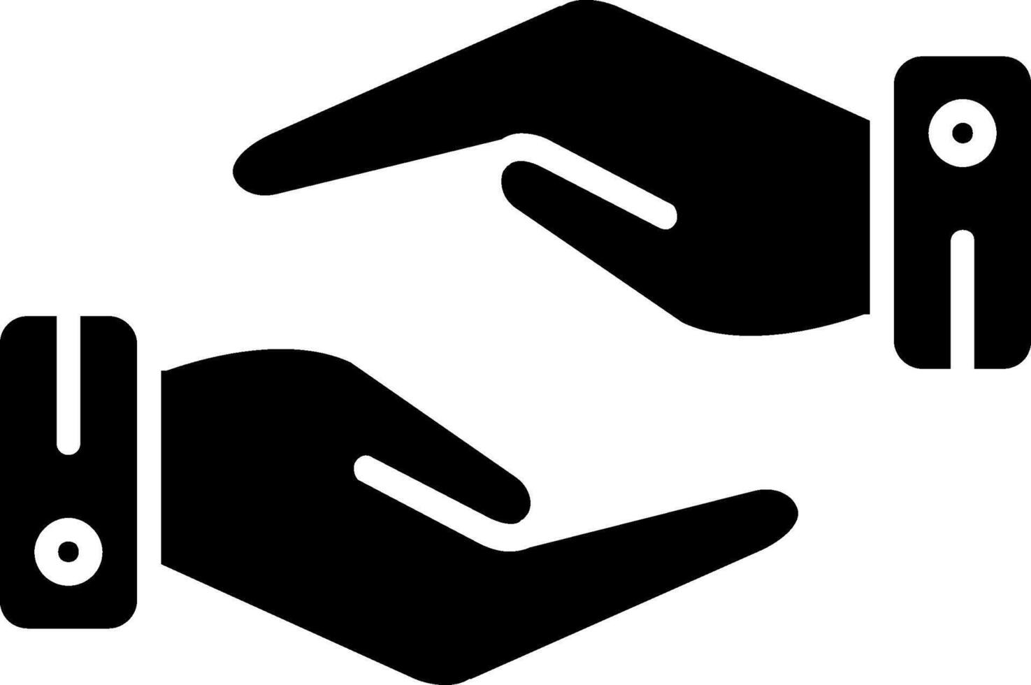 soutien mains geste glyphe icône vecteur