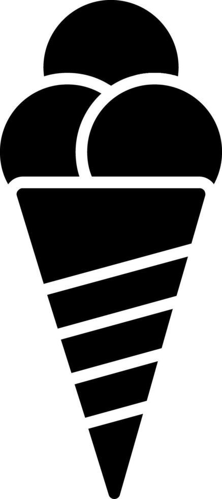 la glace crème cône glyphe icône vecteur