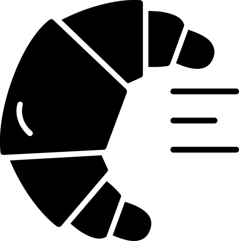 icône de glyphe de croissant vecteur