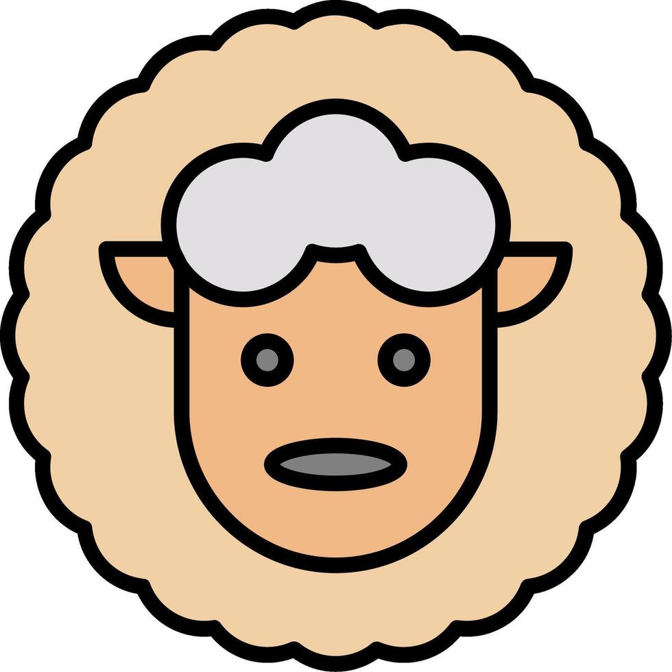 mouton ligne rempli icône vecteur