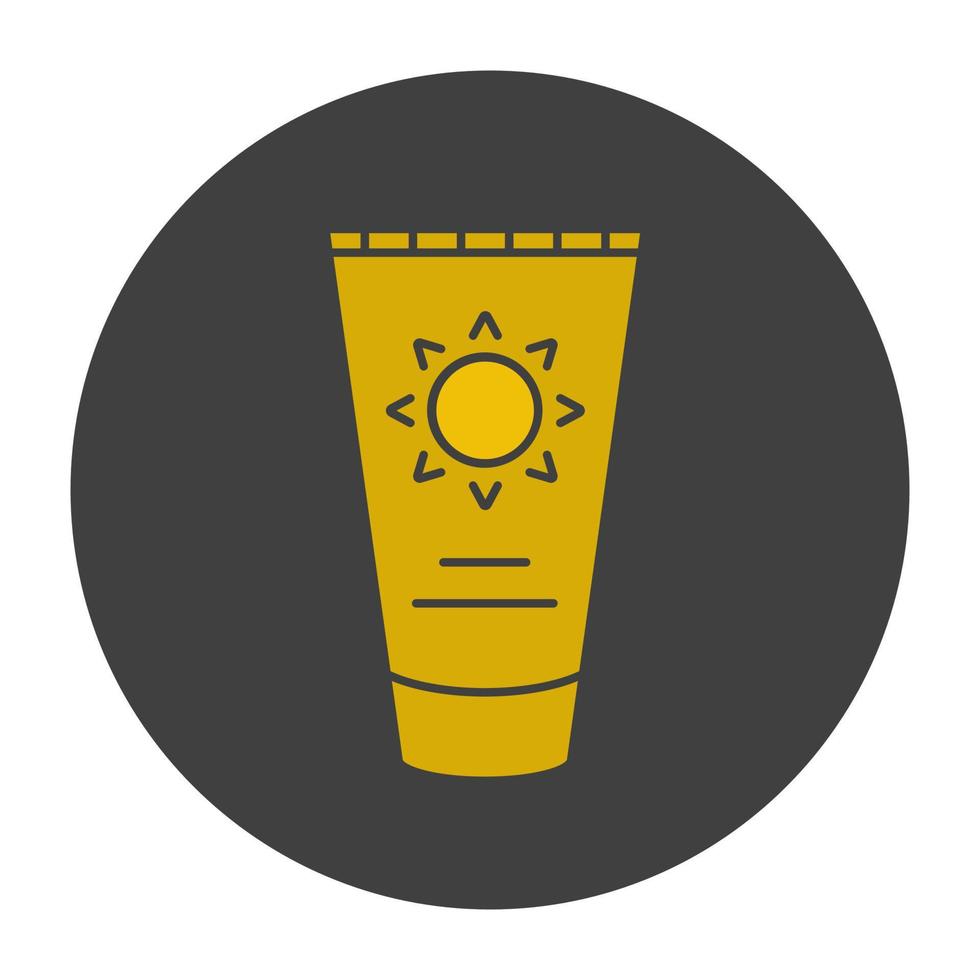 icône de couleur de glyphe de crème solaire. lotion solaire. symbole de la silhouette sur fond noir. espace négatif. illustration vectorielle vecteur