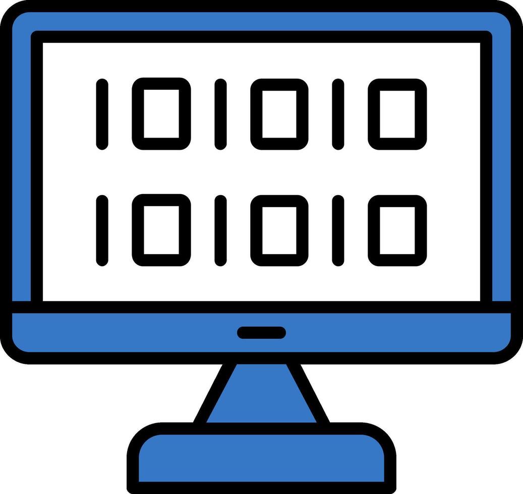 algorithme ligne rempli icône vecteur