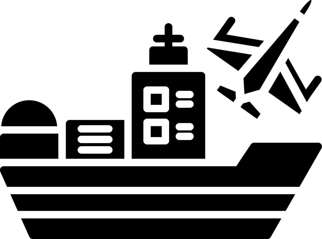icône de glyphe de navire vecteur