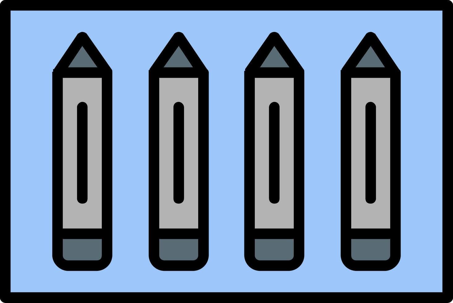 icône remplie de ligne de crayon vecteur