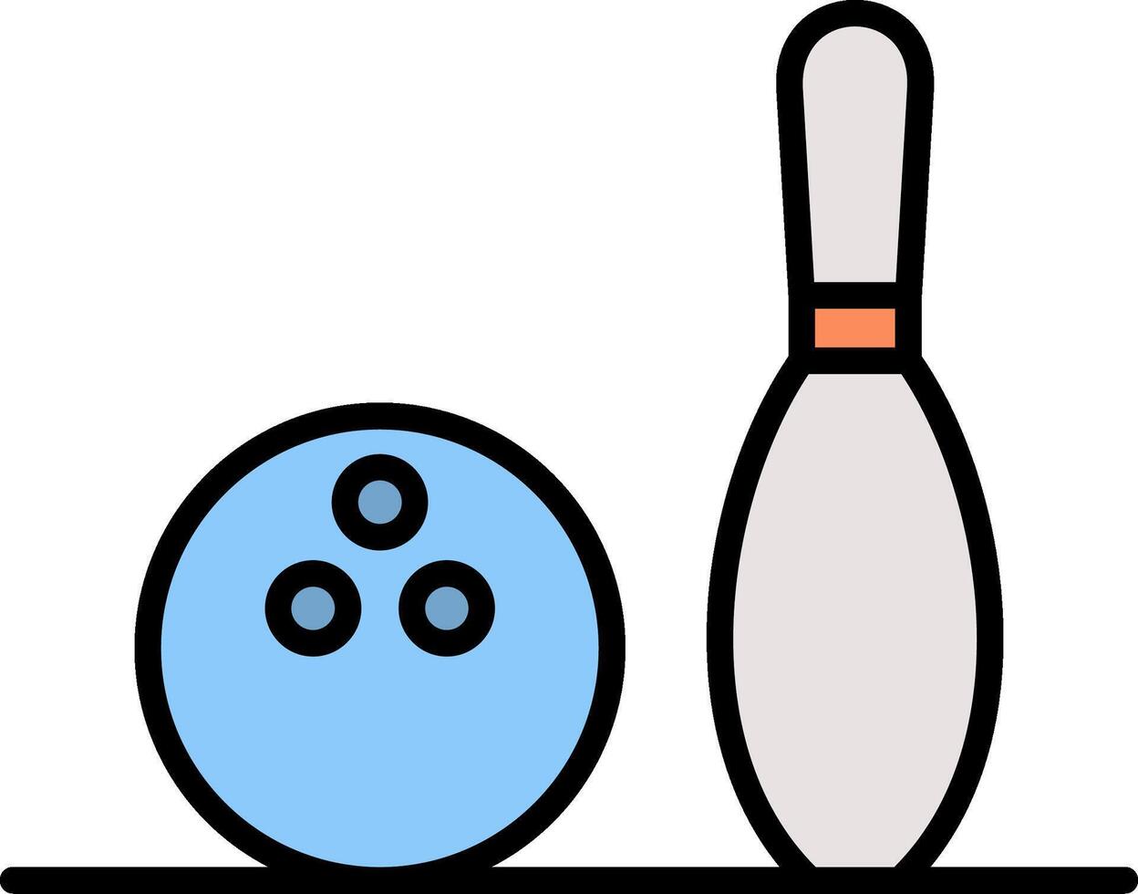 bowling ligne rempli icône vecteur