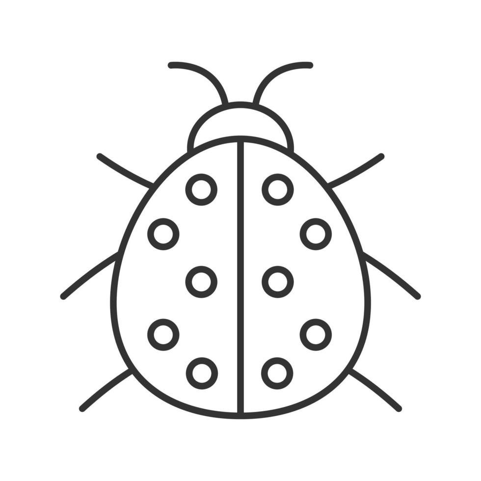 icône linéaire de coccinelle. illustration de la ligne mince. symbole de contour de coccinelle. dessin de contour isolé de vecteur