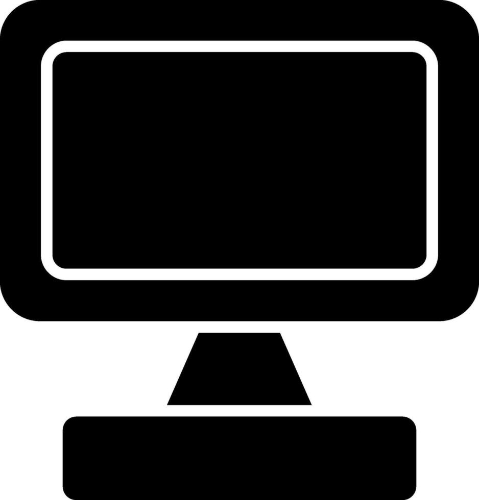 icône de glyphe d'écran de moniteur vecteur