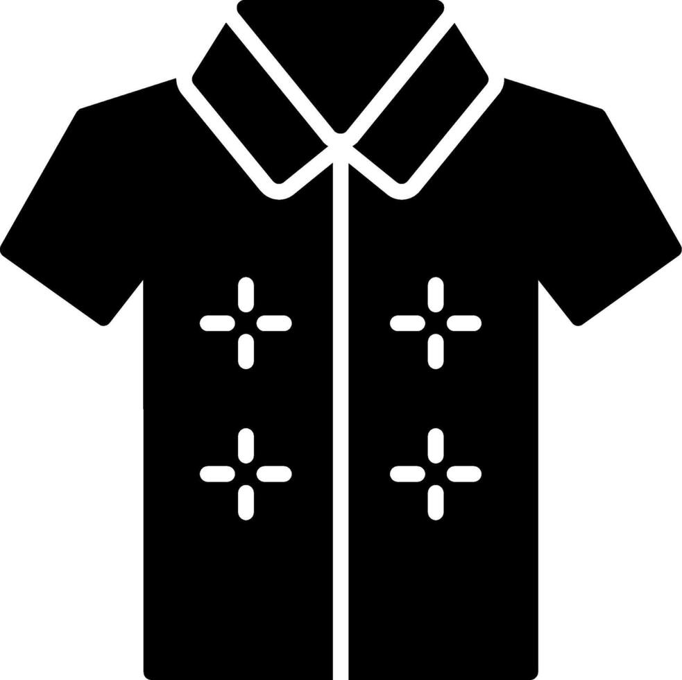 icône de glyphe de chemise hawaïenne vecteur