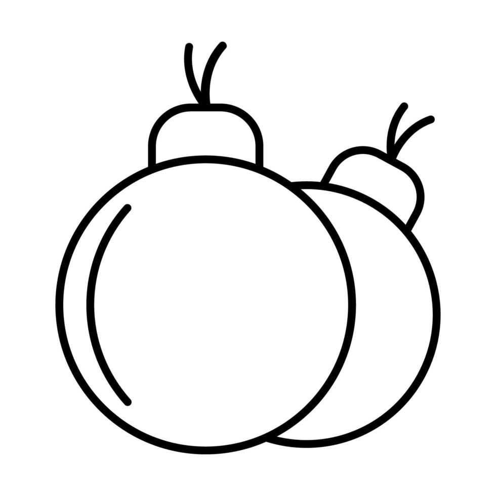 icône de boule de Noël. décoration du nouvel an. icône de contour de balle vecteur