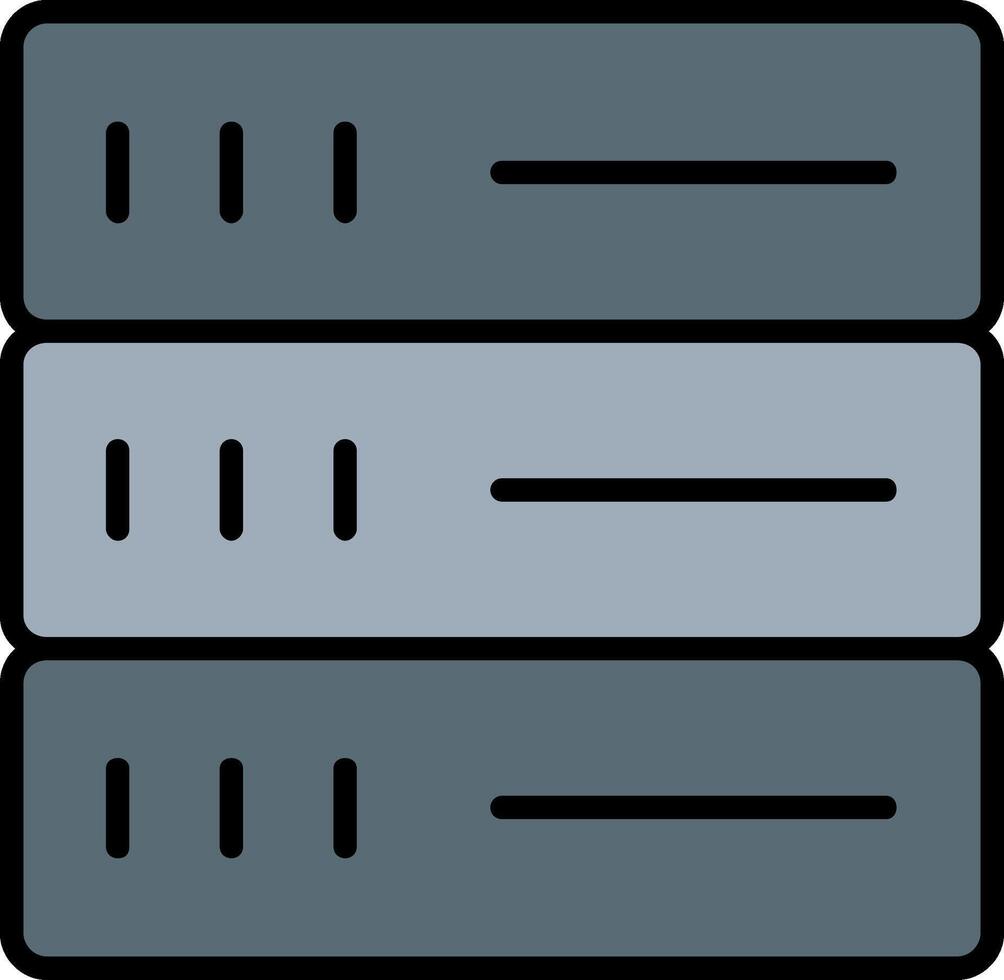 icône remplie de ligne de base de données vecteur
