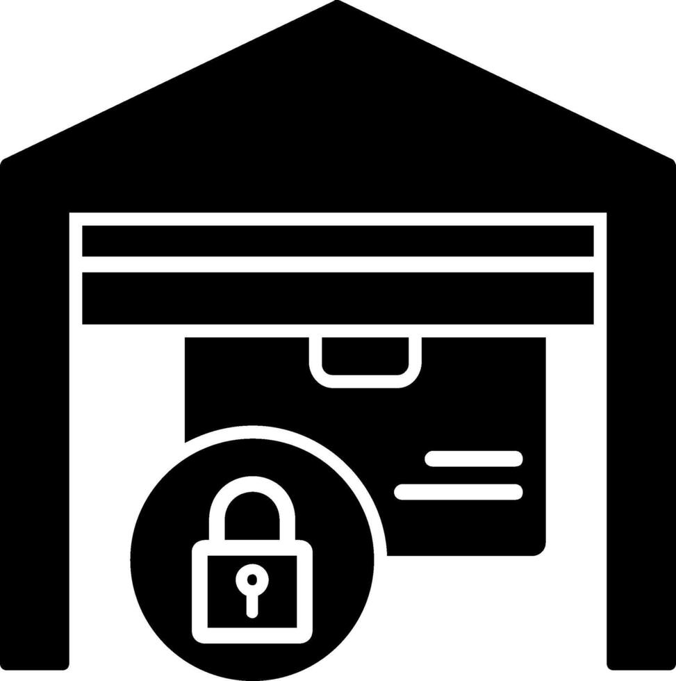 Sécurité entrepôt glyphe icône vecteur