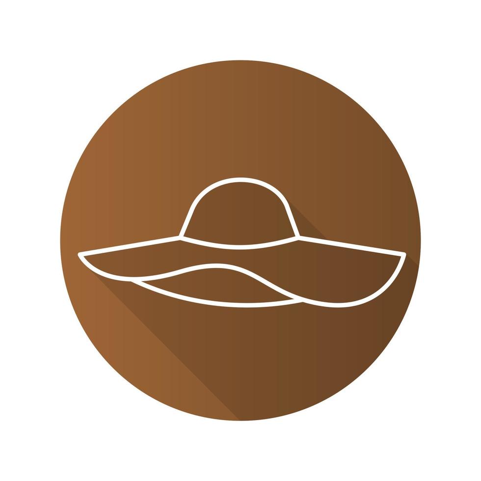 icône plate linéaire grandissime de chapeau de plage pour femmes. symbole de contour de vecteur