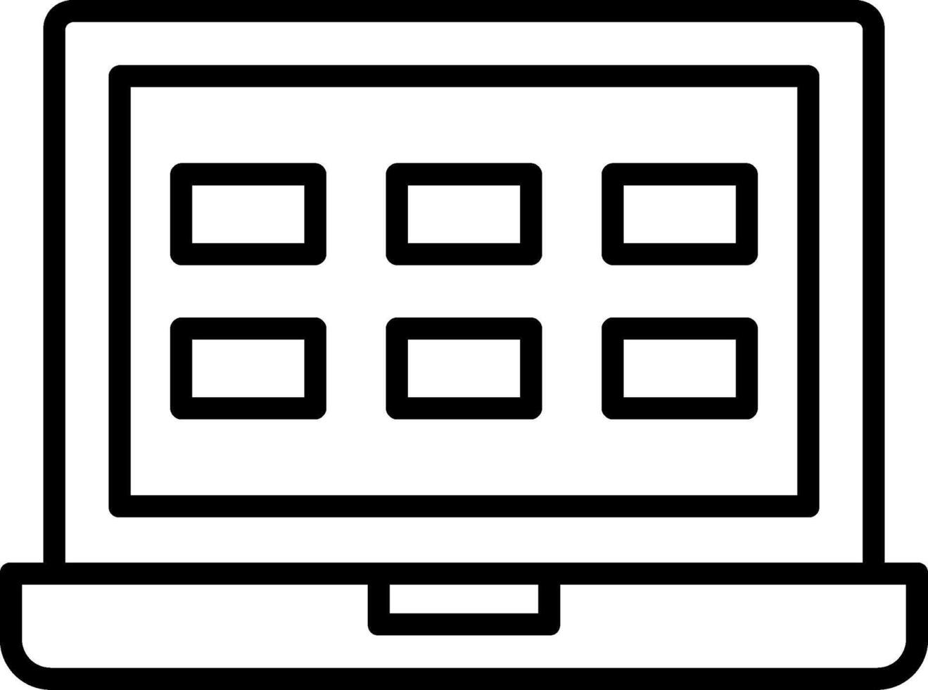 icône de ligne d'ordinateur portable vecteur