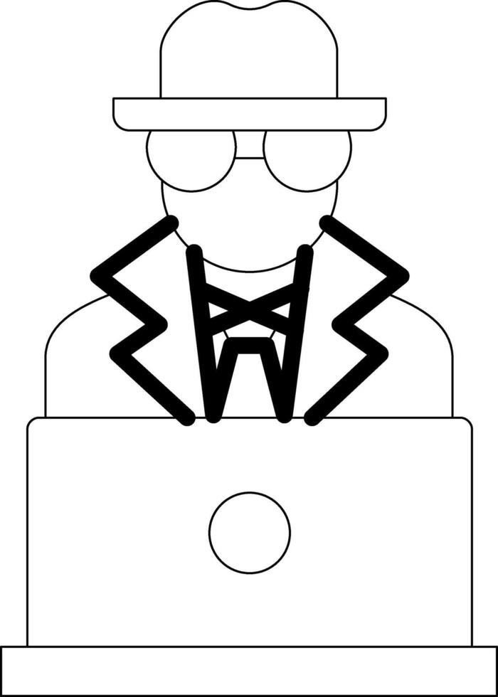 icône de ligne de logiciel espion vecteur