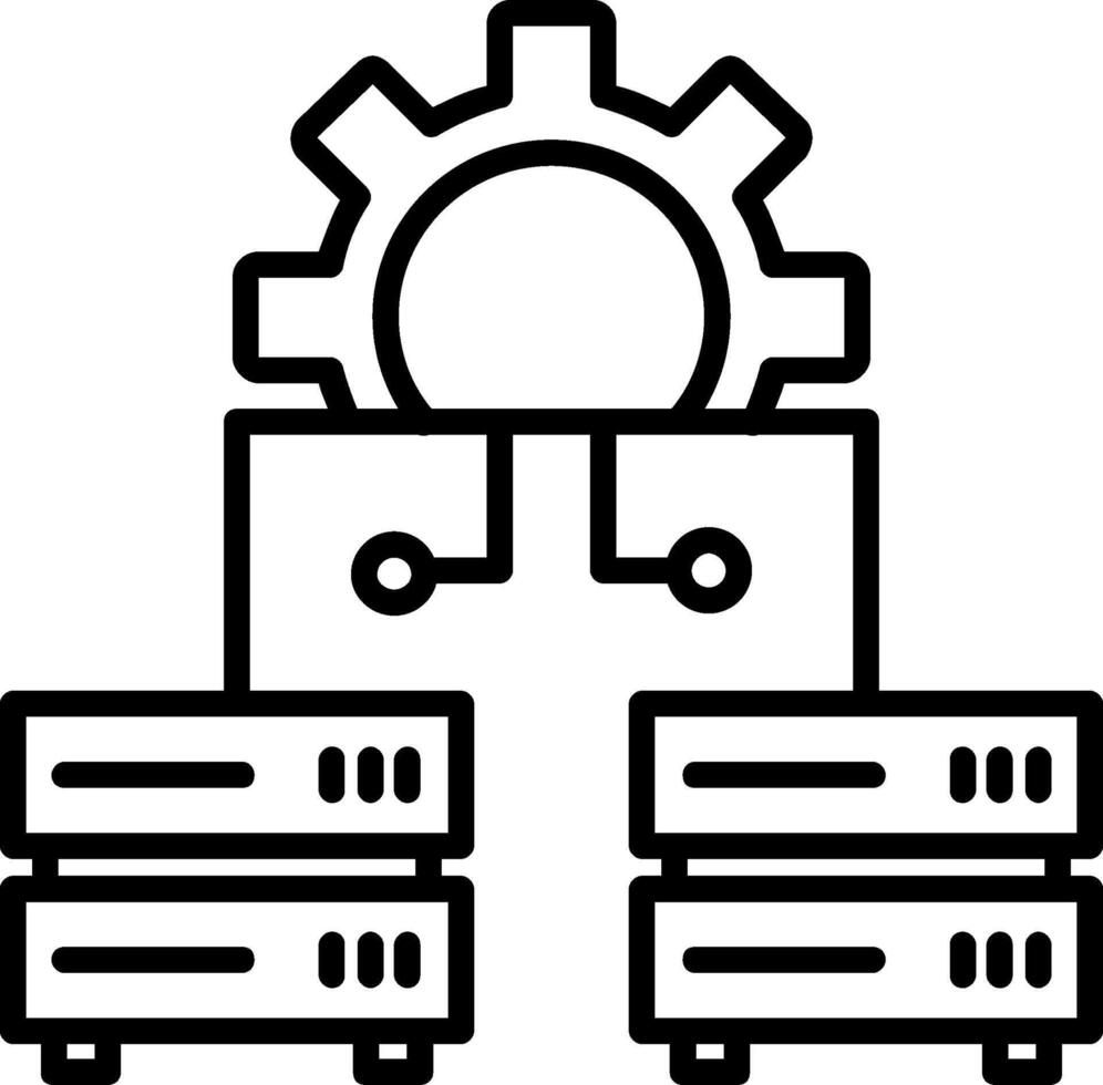 icône de ligne de gestion des données vecteur