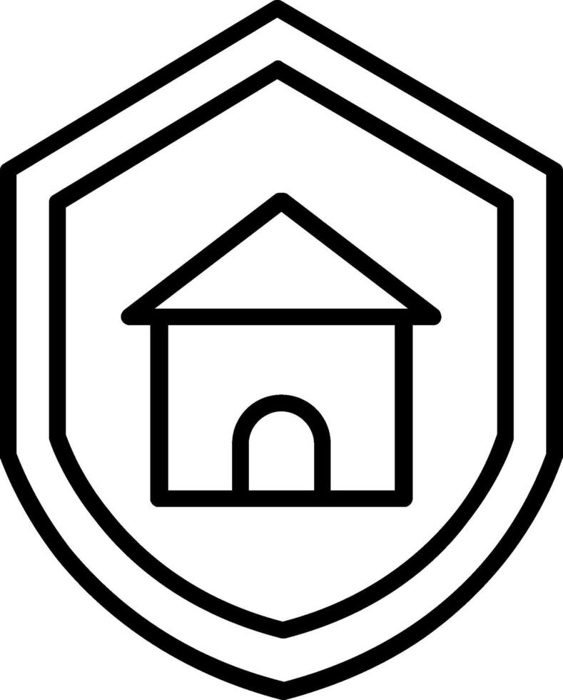 icône de ligne de protection à domicile vecteur