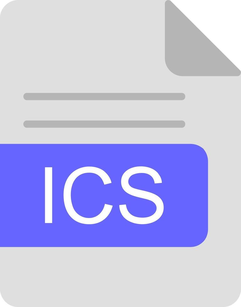ics fichier format plat icône vecteur