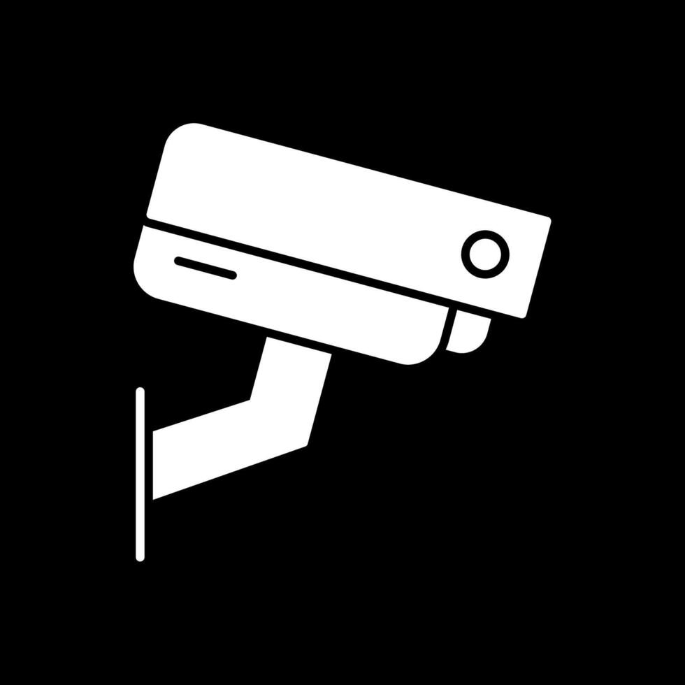 icône inversée de glyphe de caméra de sécurité vecteur