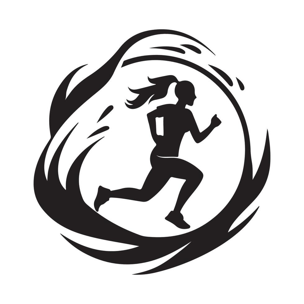 courir femme logo images sur blanc Contexte vecteur