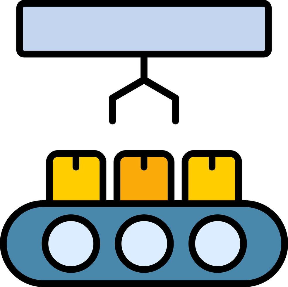 icône remplie de ligne industrielle vecteur