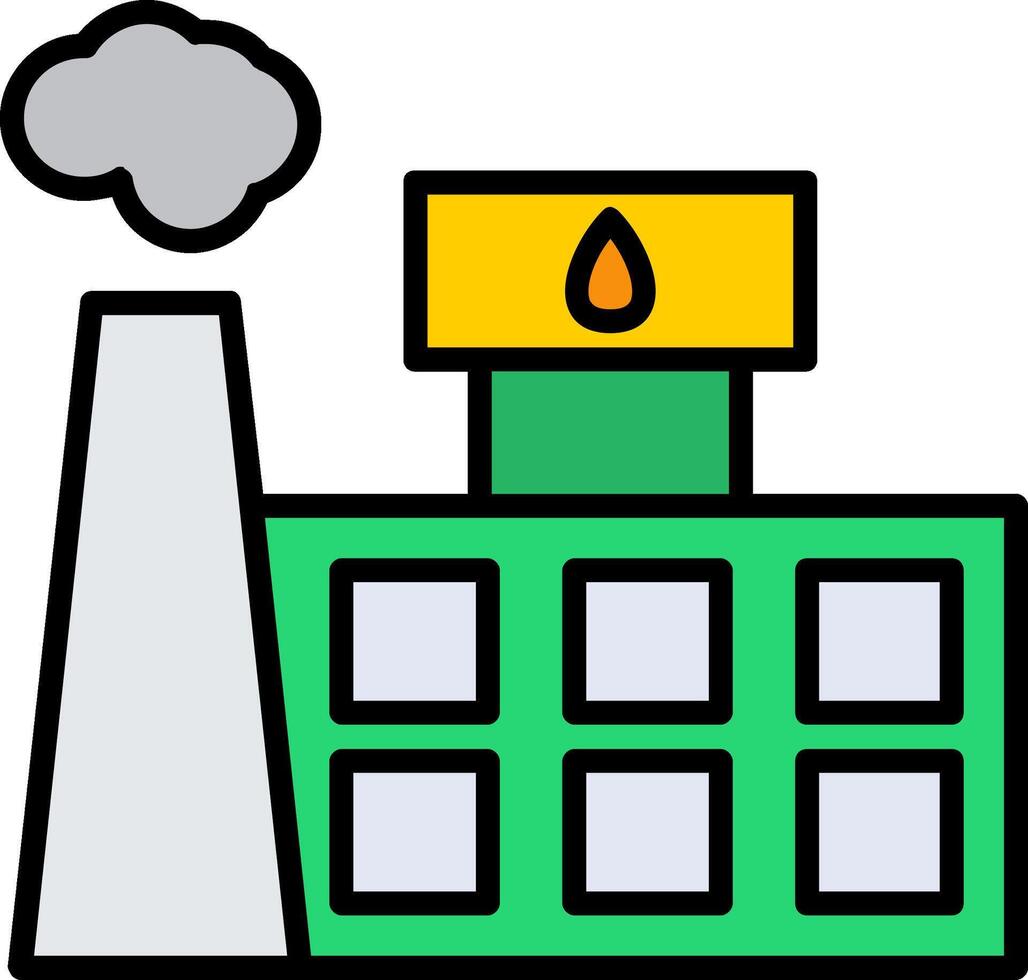 pétrole industrie ligne rempli icône vecteur