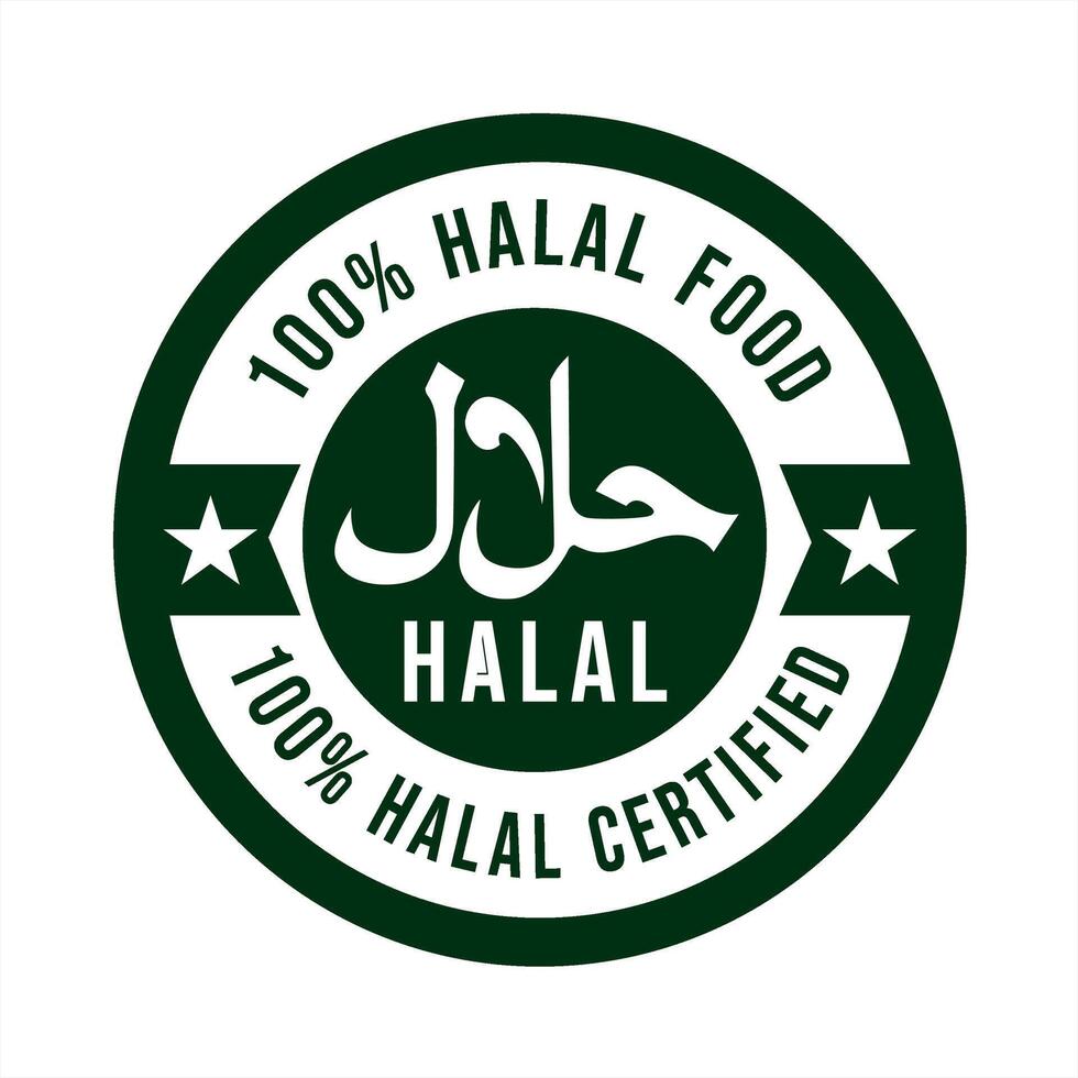 halal nourriture logo, icône et insignes, halal agréé logo vecteur