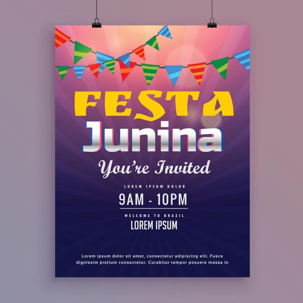 festa Junina salutation carte invitation conception vecteur