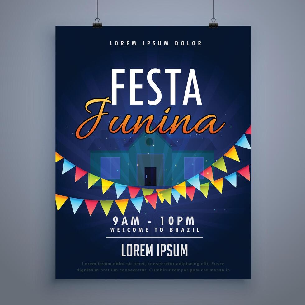 festa Junina vacances prospectus affiche conception modèle vecteur