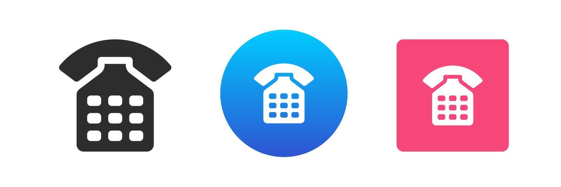 téléphone appel hotline bureau d'aide consultant un service ancien Téléphone icône ensemble plat illustration vecteur