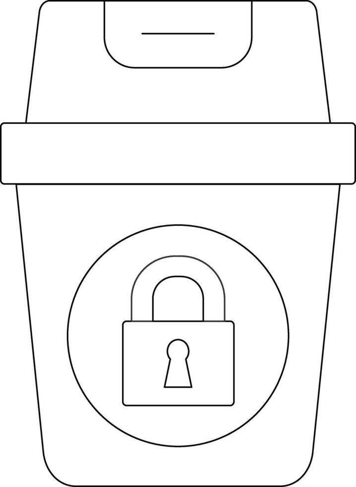 icône de ligne de corbeille vecteur