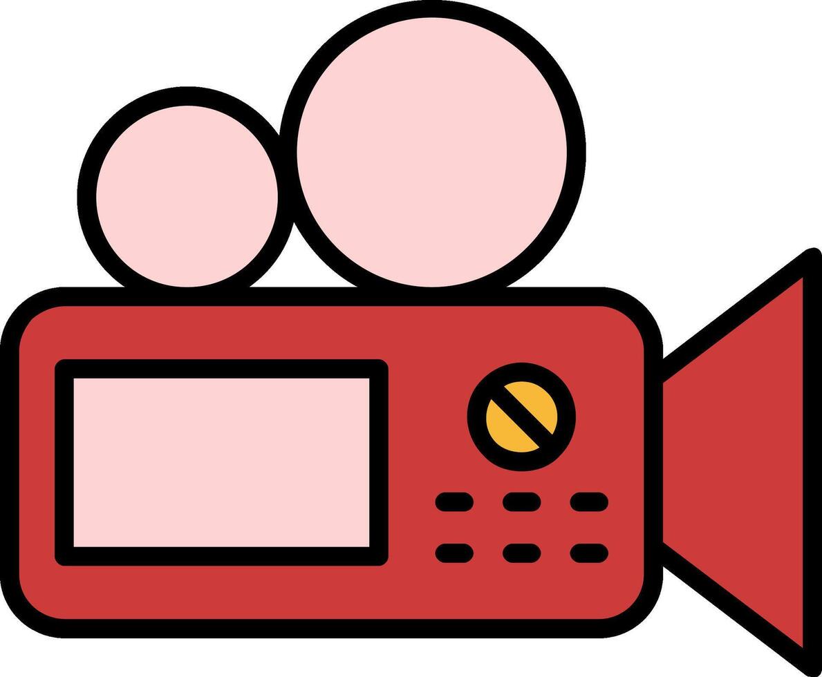 icône remplie de ligne de caméra vecteur
