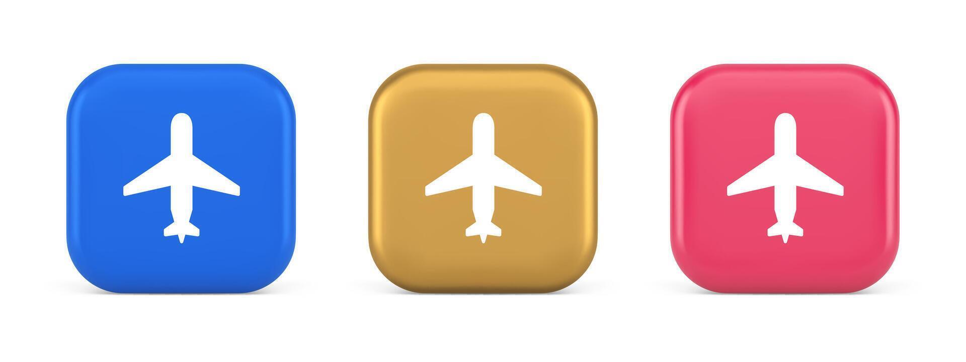avion en ligne vérifier dans bouton numérique un service passager enregistrement 3d réaliste icône vecteur