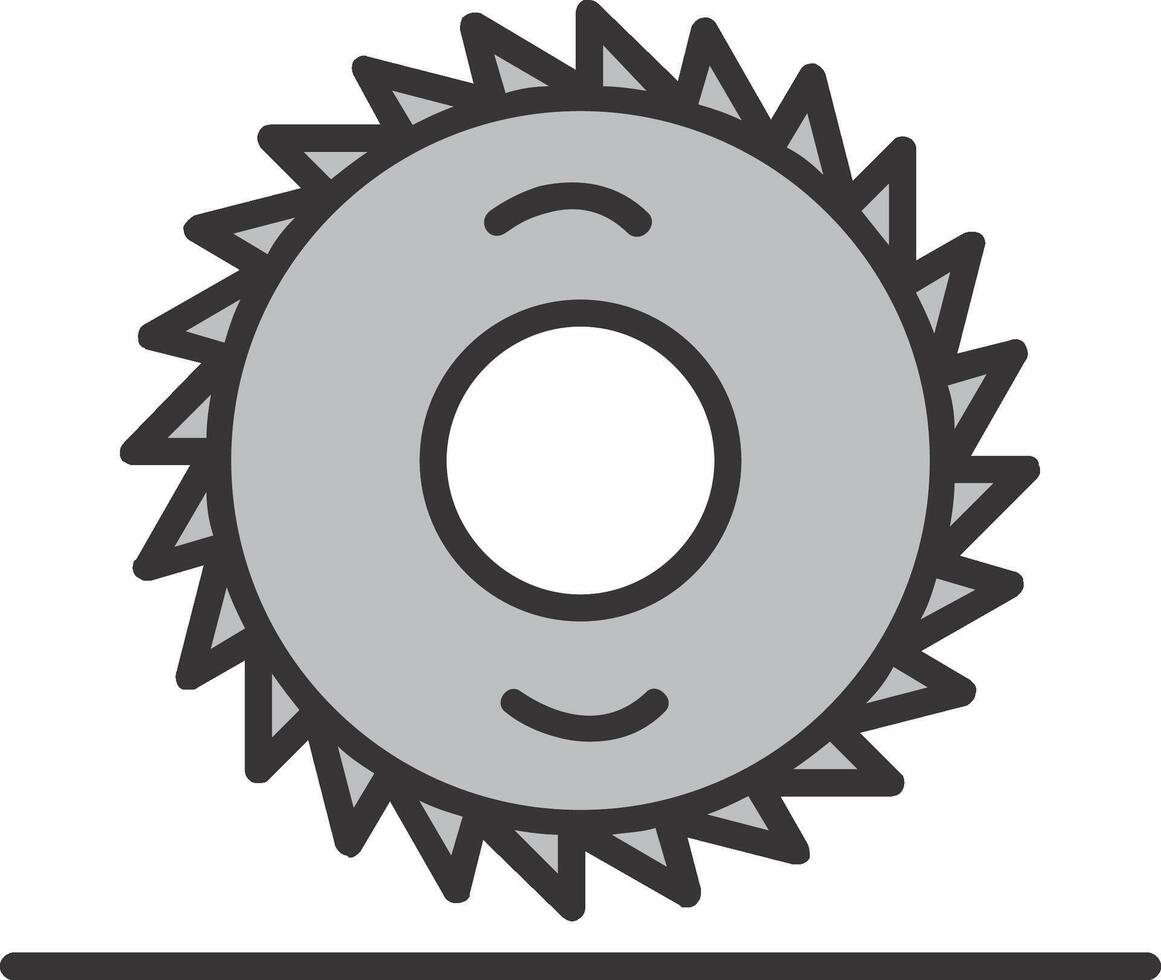 icône remplie de ligne de scie circulaire vecteur
