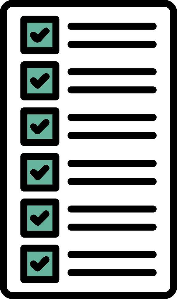 liste ligne rempli icône vecteur