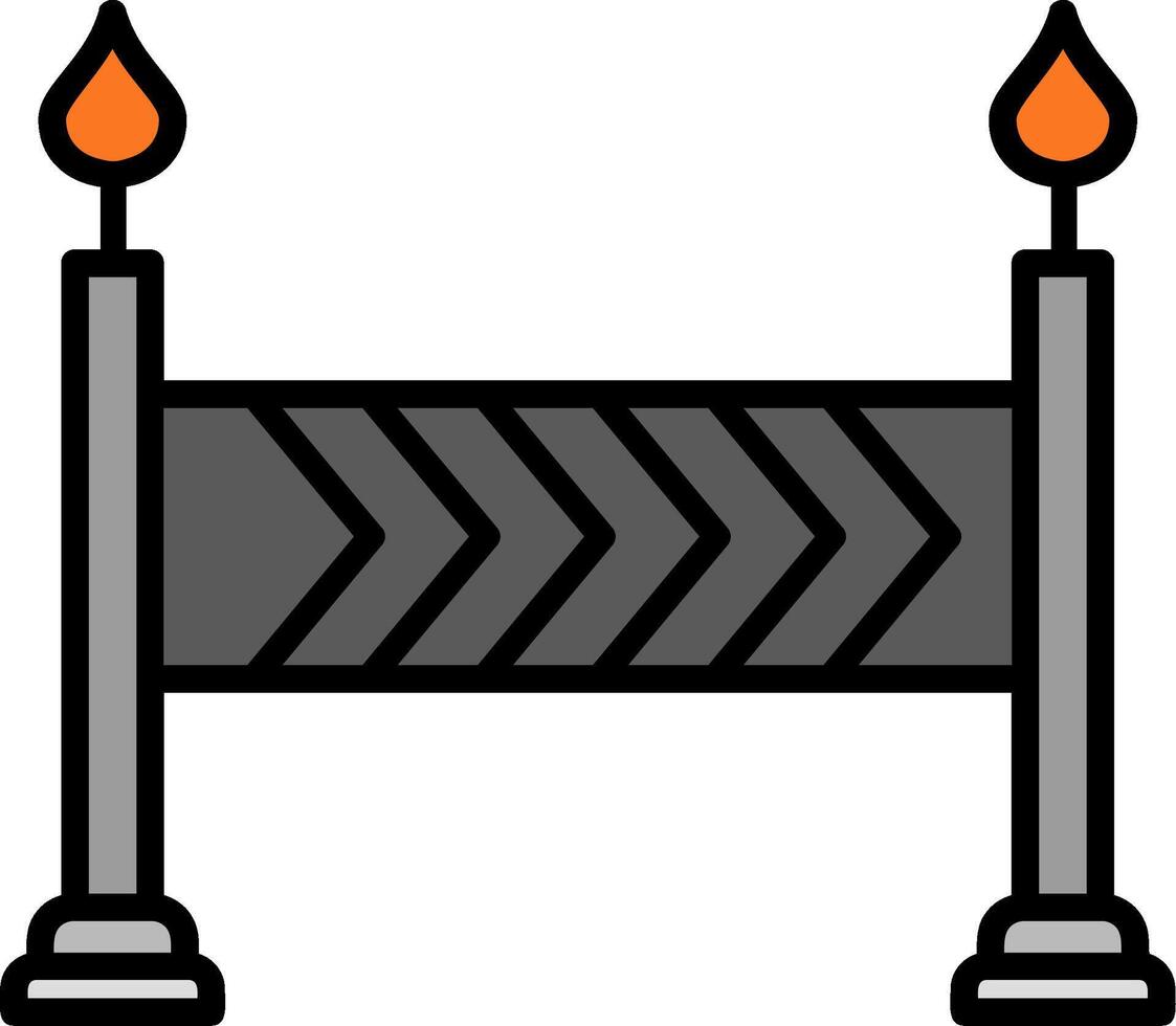 icône remplie de ligne de barrière vecteur