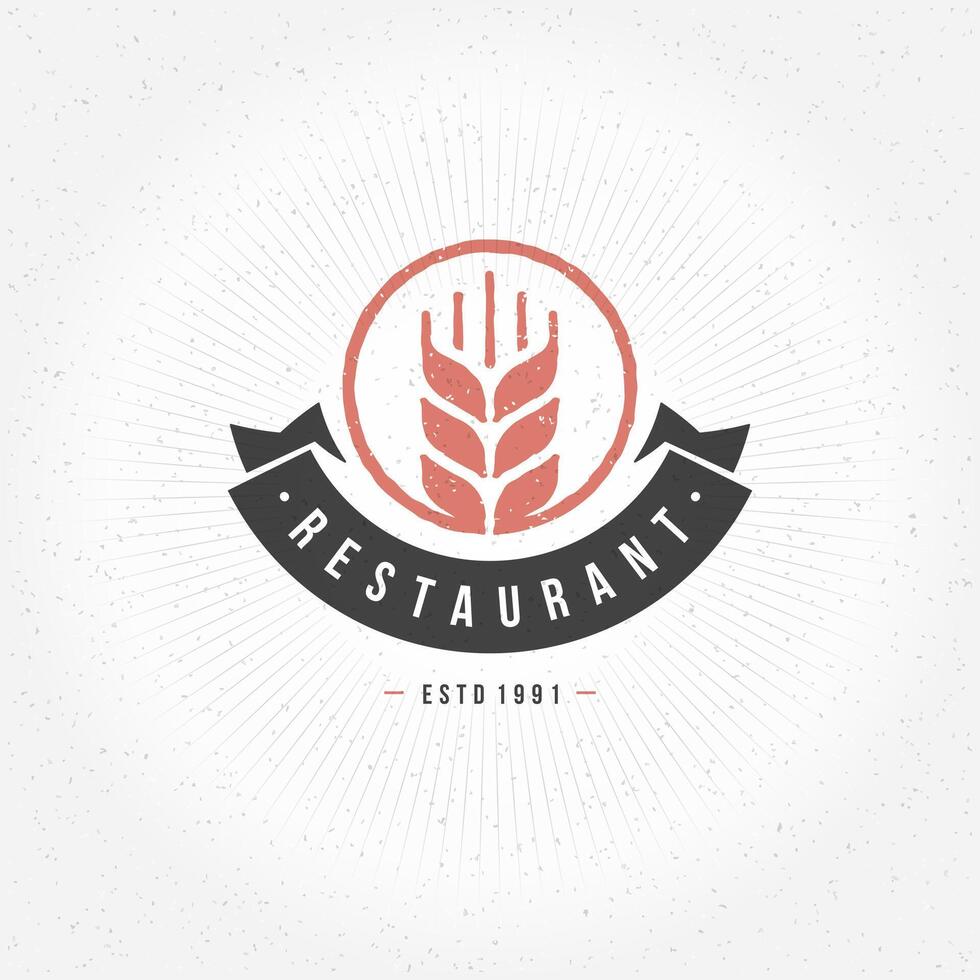 restaurant logo modèle. conception élément ancien style pour logotype vecteur