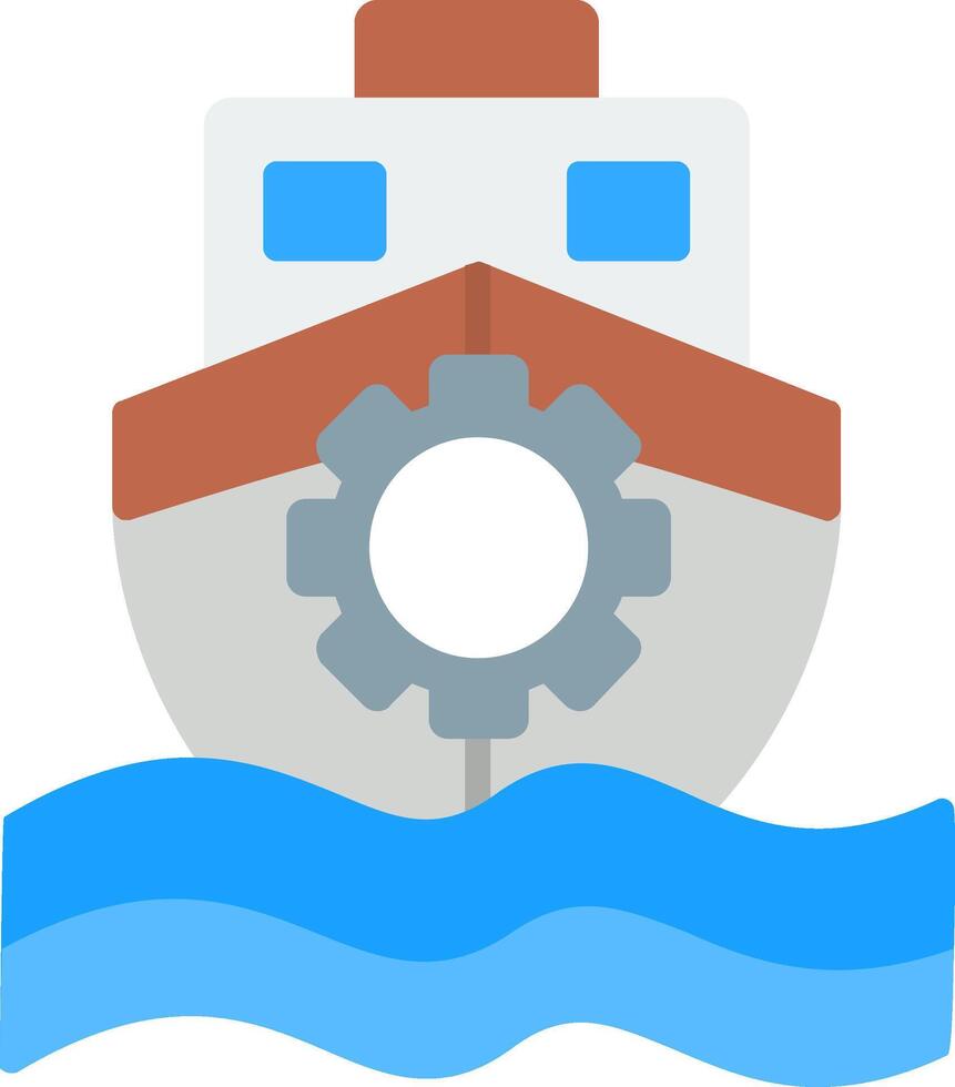 icône plate de bateau vecteur