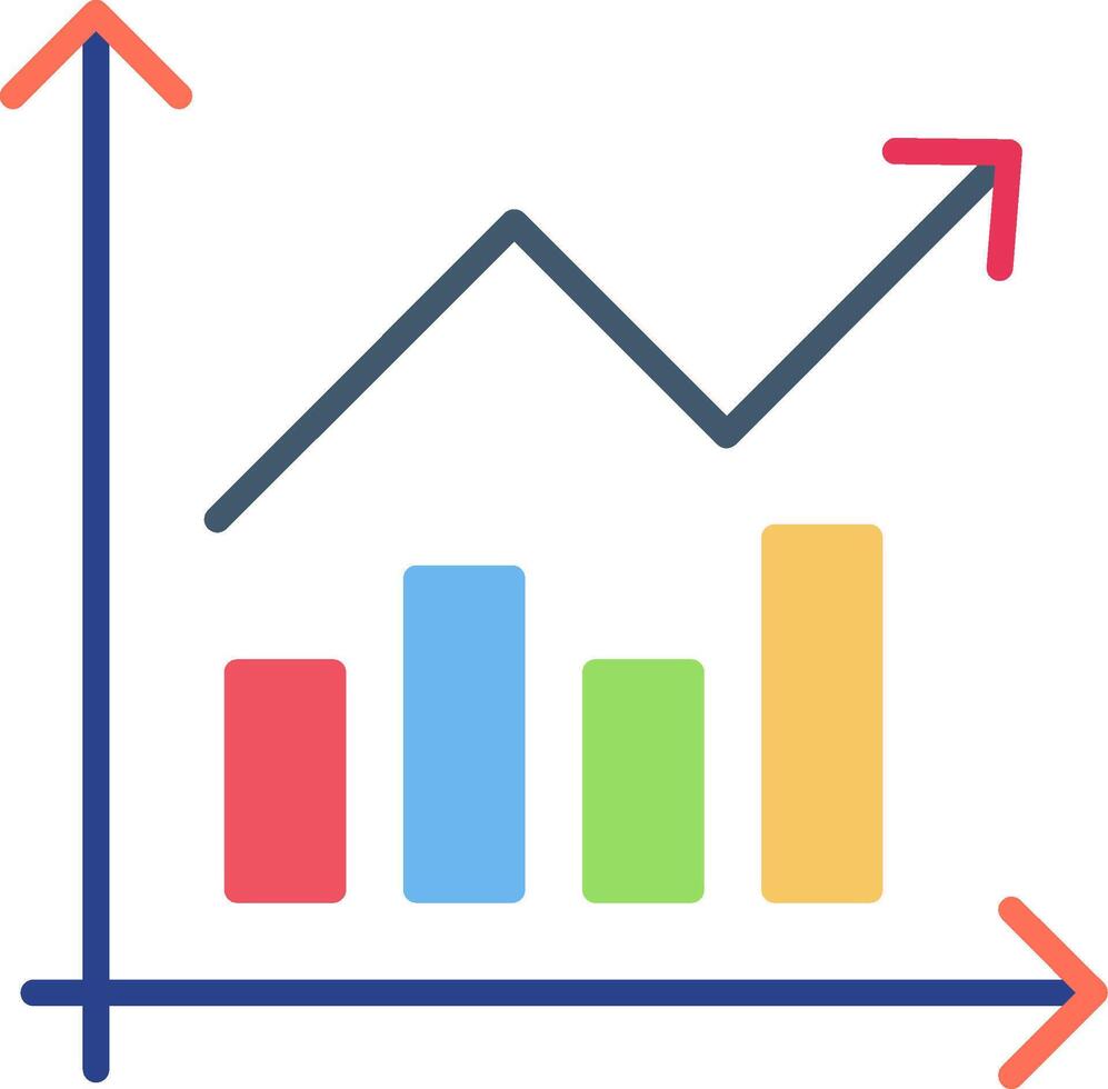 icône plate graphique à barres vecteur