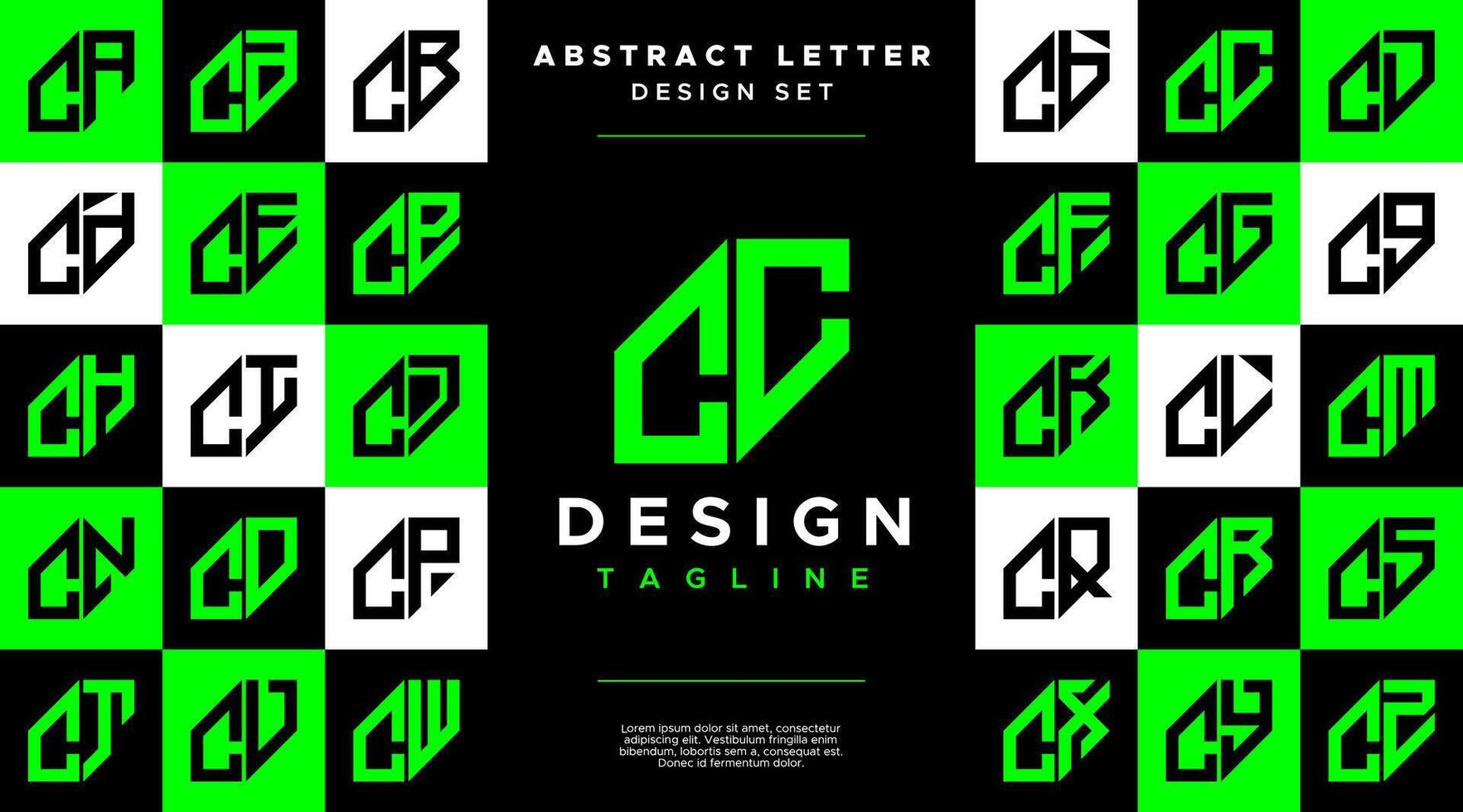 moderne tranchant ligne abstrait lettre c cc logo paquet vecteur