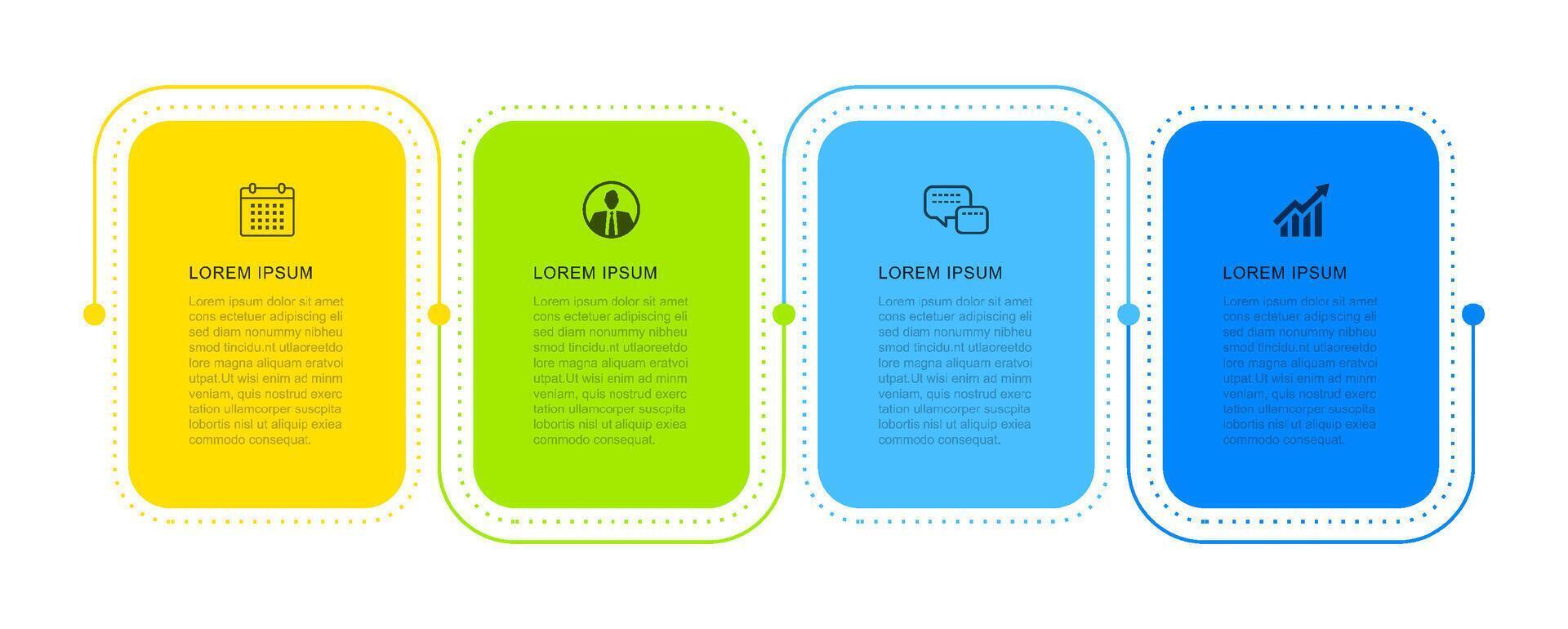 4 Les données infographie chronologie languette papier indice modèle. illustration abstrait Contexte. vecteur