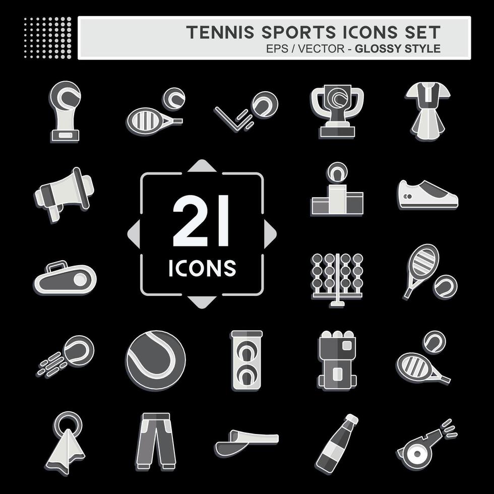 icône ensemble tennis des sports. en relation à loisir symbole. brillant style. Facile conception illustration vecteur