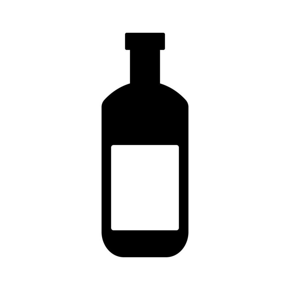Bière bouteille silhouette icône. alcoolique boisson bouteille. vecteur